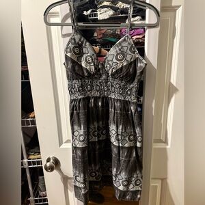 She's Cool Black and White Textured Dress